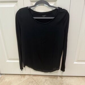 LOFT Classic Black Long Sleeve Tee